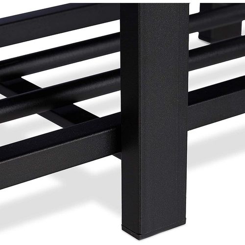 Banc D'entrée Meuble Chaussure Banquette Tabouret 90,5 Cm Noir 13_0000352_3