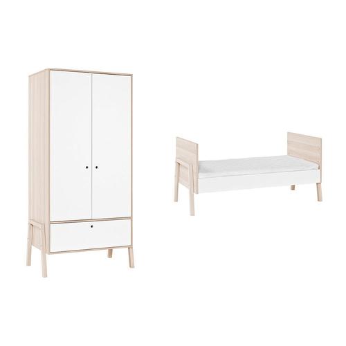 Lit Évolutif Et Armoire 2 Portes Vox Spot - Blanc