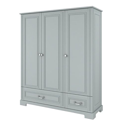 Armoire 3 Portes 2 Tiroirs Bellamy Ines - Gris