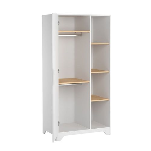Armoire 1 Porte Vox Leaf - Blanc Et Bois