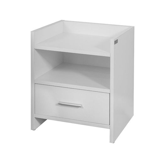 Table De Chevet Table De Nuit Bout De Canapé Avec 1 Tiroir 1 Niche (Blanc) - Sobuy Fbt66-W