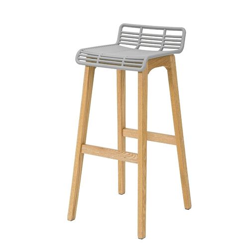 Tabouret De Bar Design Chaise De Bar Cuisine Avec Repose-Pieds Piètement En Bois De Chêne - Sobuy Fst76-Hg
