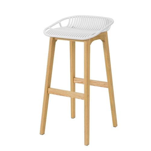 Tabouret De Bar Design Chaise De Bar Cuisine Avec Repose-Pieds Piètement En Bois De Chêne - Sobuy Fst77-W