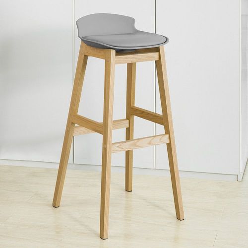 Tabouret De Bar Design Chaise Haute De Bar Cuisine Avec Repose-Pieds Et Piètement En Bois - Sobuy Fst79-Hg