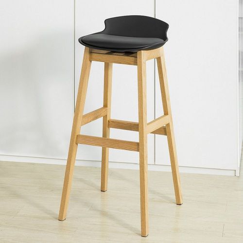 Tabouret De Bar Design Chaise Haute De Bar Cuisine Avec Repose-Pieds Et Piètement En Bois - Sobuy Fst79-Sch