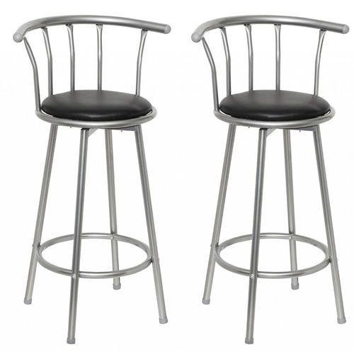 Lot De 2 Tabourets De Bar Bois Noir Design Moderne 1202011