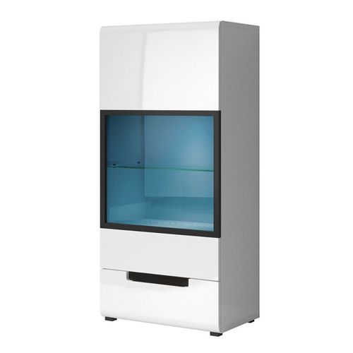 Vaisselier, Bibliothèque, Vitrine, Lucia Moyen Modèle + Led. Meuble Design Idéal Pour Votre Salle À Mang