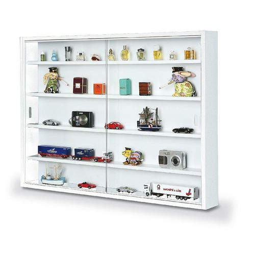 Vitrine Avec Étagères Internes, Couleur Blanche, Dimensions 60 X 10 X 80 Cm