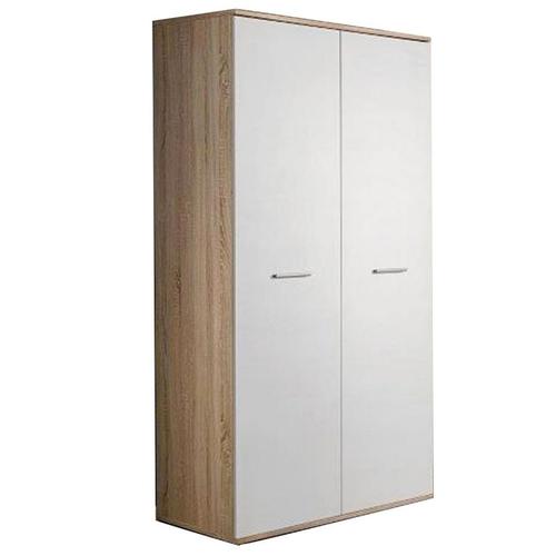 Armoire 2 Portes "Dino" 191cm Blanc & Chêne