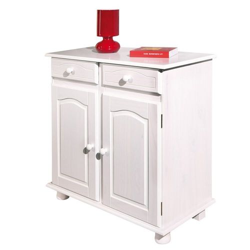Bahut 2 Portes & 2 Tiroirs Bois "Alienor" 88cm Blanc