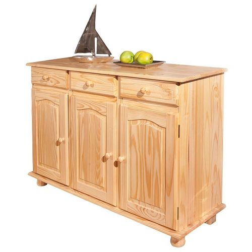 Bahut 3 Portes Pin Massif "Abaco" 130cm Naturel