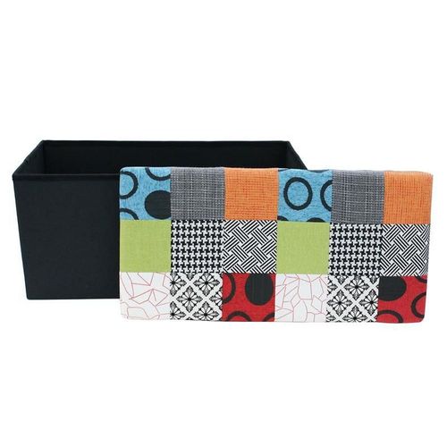 Banc & Coffre De Rangement "Patchwork" 76cm Multicolore
