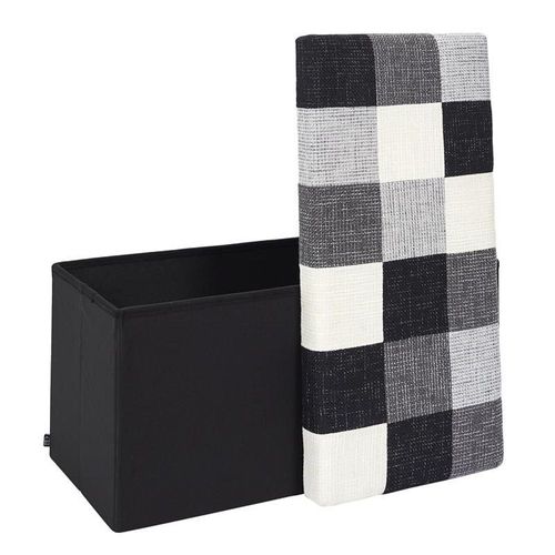 Banc & Coffre De Rangement "Patchwork" 76cm Noir