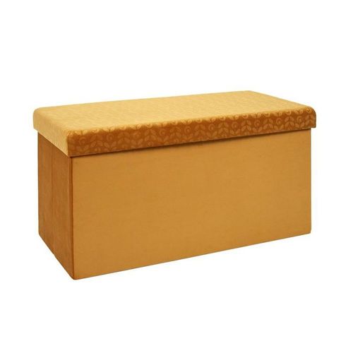 Banc Pliable & Coffre "Rétro" 76cm Jaune Moutarde