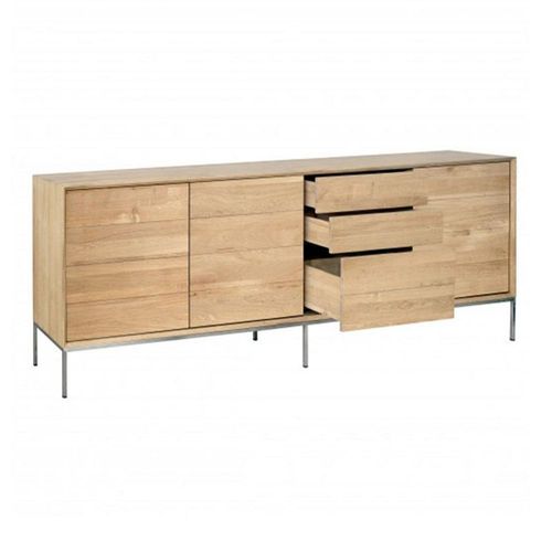 Buffet 3 Tiroirs & 3 Portes "Kubico" 225cm Chêne