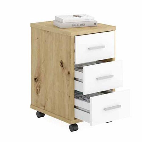 Caisson De Bureau 3 Tiroirs "Dylda" 58cm Chêne