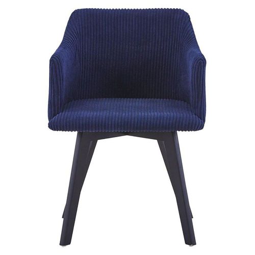 Chaise Scandinave En Velours "Dandy" 76cm Bleu
