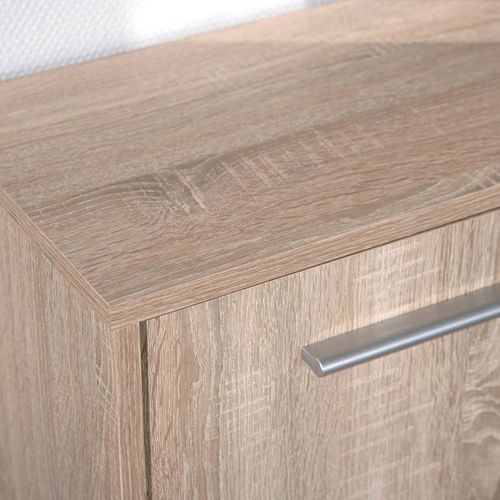 Commode 5 Portes "Victoria" 115cm Blanc & Naturel