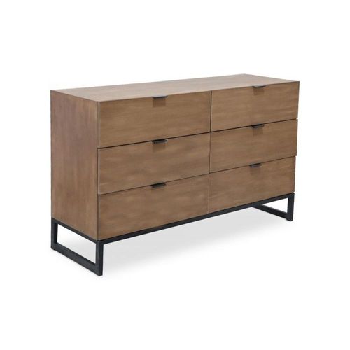 Commode 6 Tiroirs "Bolta" 120cm Chêne Clair