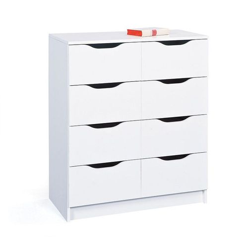 Commode 8 Tiroirs "Tilda" 80cm Blanc