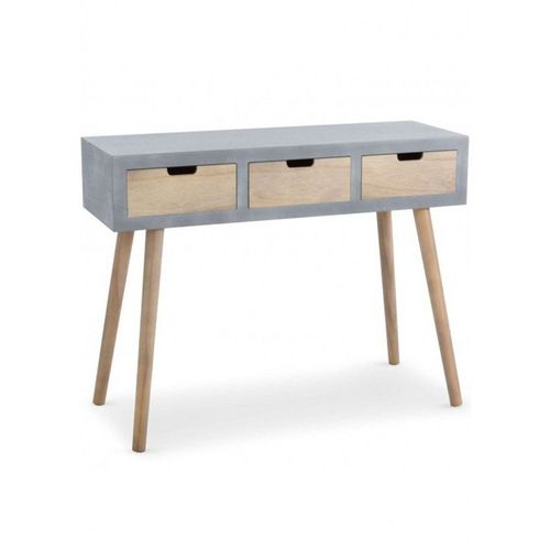 Console Scandinave 3 Tiroirs "Kim" 100cm Gris