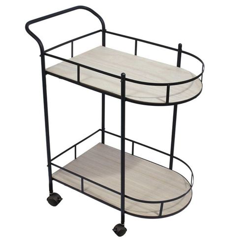 Desserte De Cuisine 2 Niveaux "Elega" 79cm Noir