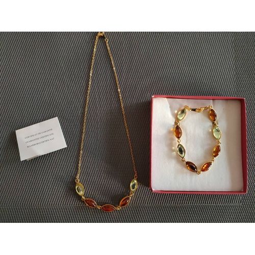 Parure Ambre Collier + Bracelet