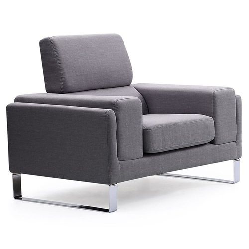 Fauteuil En Tissu "Ezekiel" 104cm Gris Clair