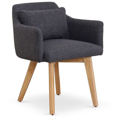 Fauteuil Scandinave "Alan" 70cm Gris Foncé