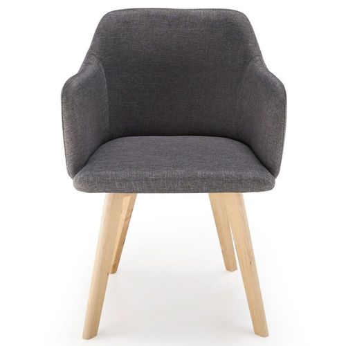 Fauteuil Scandinave En Tissu "Sweet Color" 76cm Gris Foncé