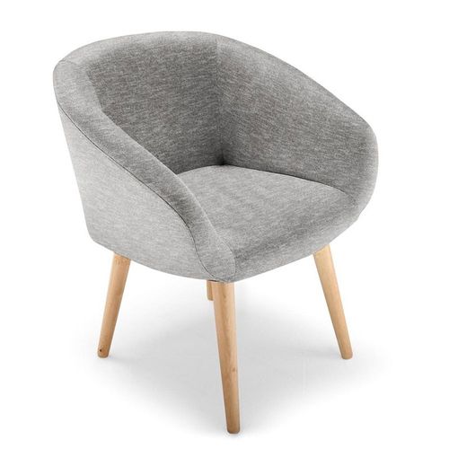 Fauteuil Scandinave En Tissu "Twiny" 76cm Gris