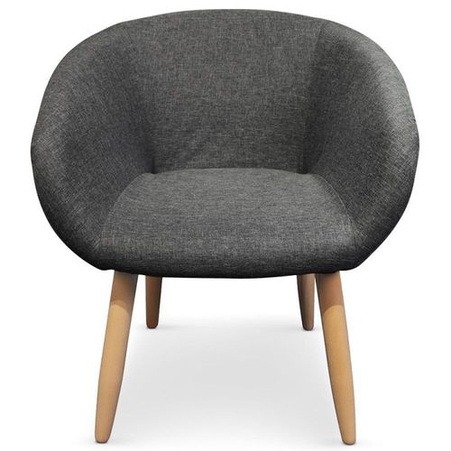 Fauteuil Scandinave En Tissu "Twiny" 76cm Gris Foncé