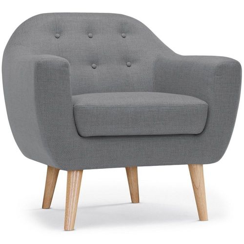 Fauteuil Scandinave Tissu "Lopy" 78cm Gris
