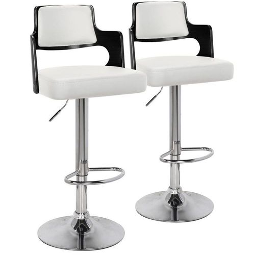 Lot De 2 Chaises De Bar "Paddington" 110cm Noir & Blanc