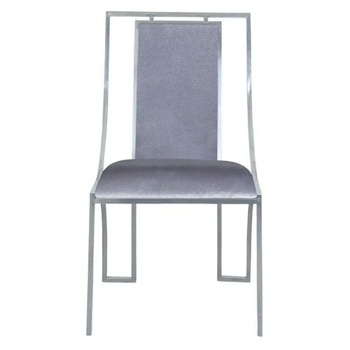Lot De 2 Chaises En Velours "Lopin" 90cm Argent
