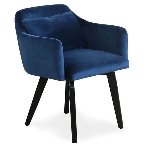 Lot De 2 Fauteuils Velours "Scanda" 70cm Bleu