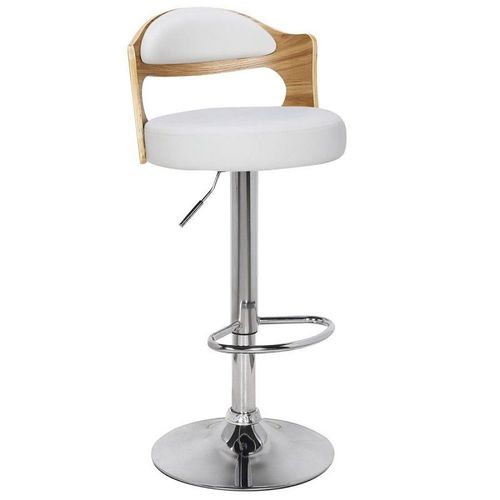 Lot De 2 Tabourets De Bar "Omina" 90-110cm Chêne Clair & Blanc
