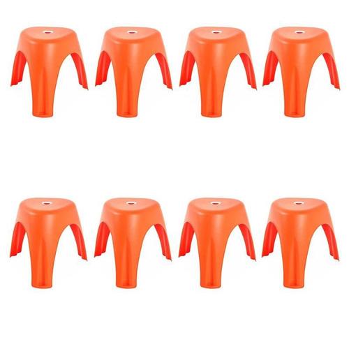 Lot De 8 Tabourets Design "Empilable" 53cm Orange
