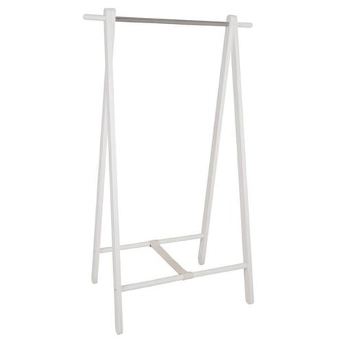 Portant À Vêtements Design "Bois" 152cm Blanc