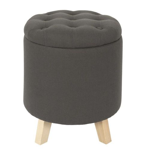 Pouf & Coffre De Rangement "Eleonor" 40cm Gris