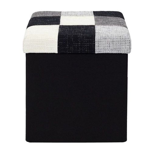 Pouf Coffre Pliable Patchwork "Anetto" 38cm Gris