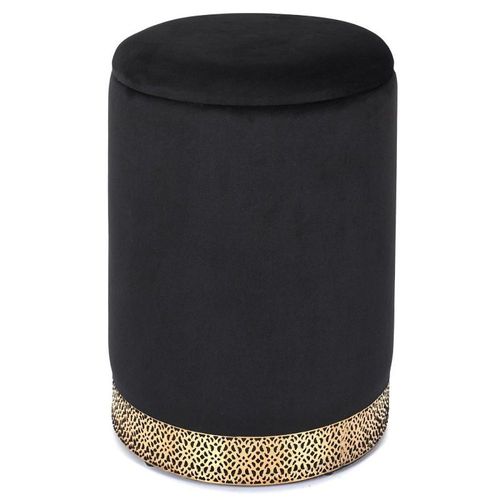 Pouf Rond & Coffre "Mirage" 40cm Noir