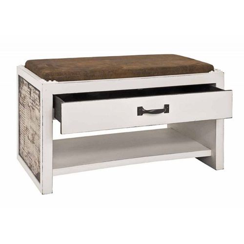 Range-Chaussures & Assise "Wall Street" 72cm Blanc