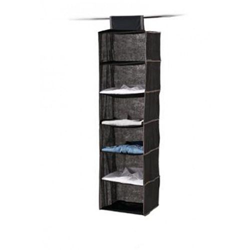 Range-Chemises 6 Cases "Order" 120cm Noir
