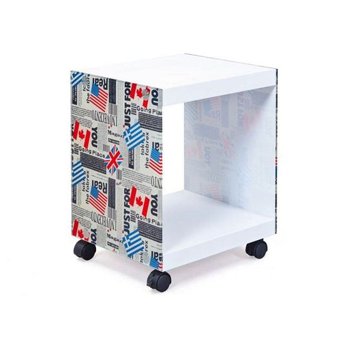 Table D'appoint Design Verre "Ottawa" 46cm Blanc