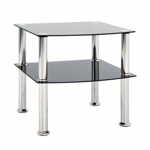 Table D'appoint En Verre "Gaïa" 45cm Noir