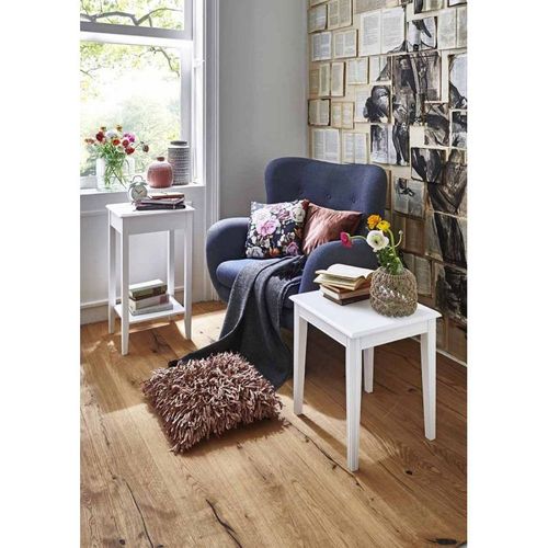 Table D'appoint Vintage En Bois "Elsa" 76cm Blanc