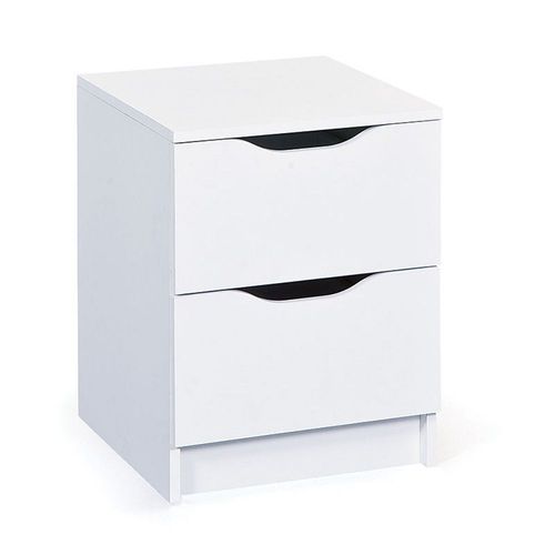 Table De Chevet 2 Tiroirs "Tilda" 41cm Blanc