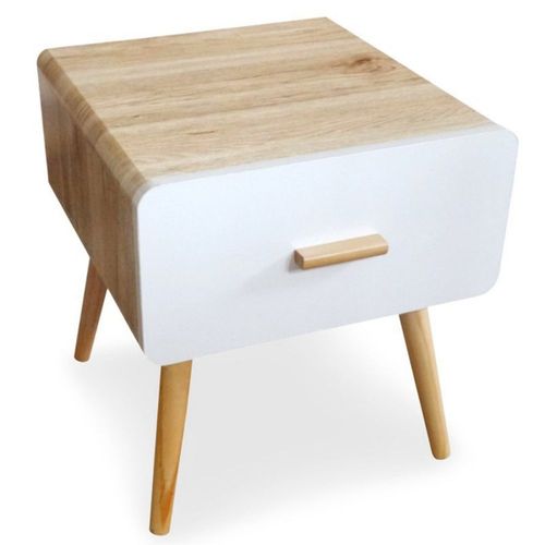 Table De Chevet Scandinave 1 Tiroir "Mandy" 40cm Chêne