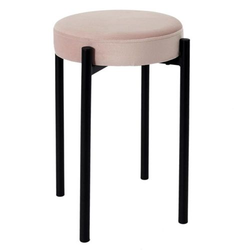 Tabouret En Velours "Bubble" 45cm Rose